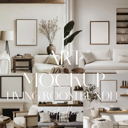 Art Mockup Living Bundle of Five (5) PSD JPG